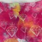 On Fire Tie-Dye Diamond Print Skirt Size Small 95% Cotton 5% Spandex