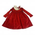 Holiday Editions Infant Girls Red Long Sleeve Faux Fur Lace Dress Size 24 Months