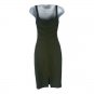 Zara Trafaluc Olive Green Sleeveless Bodycon Midi Dress S