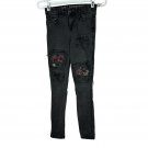Vanilla Star High Rise Skinny Jeans Women’s Size 1 Gray Floral Embroidery Denim Vanilla Star High Rise Skinny Jeans Women’s Size 1 Gray Floral Embroidery Denim