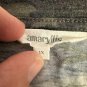 Amaryllis Womens Camo V-Neck T-Shirt 1X Green Lightweight Stretch