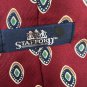 Stafford Burgundy Silk Tie With Geometric Pattern
