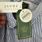 Jachs Heritage Oxford Shirt Blue White Striped Stretch Fabric Size Small