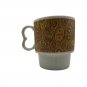 Vintage Stylecraft 1205 Ceramic Mug Japan Heart Handle Brown & Yellow Design