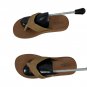 Flojos Men's Size 11 Flip Flops Brown Synthetic Upper & Textured Sole