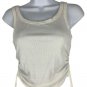 Princess Polly Womens White Ruched Side Tie Tank Top Size US 4 Polyester Blend