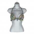 Victorias Secret 32C Multicolor Paisley Halter Bikini Top Nylon Blend
