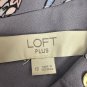 Loft Plus Womens Floral Ruffle Sleeve Dress Size 18 Polyester Gray Pink Blue