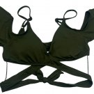 Becca Green Bikini Top Womens Size Small Ruffle Sleeve Wrap Tie Nylon Swimwear