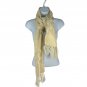 Knitted Beige Scarf With Fringed Ends & Basket-Weave Pattern For Women