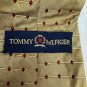 Tommy Hilfiger 100% Silk Gold And Burgundy Diamond Pattern Mens Tie