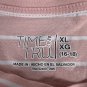 Time And Tru Womens XL Long Sleeve Pink White Striped Shirt Lightweight Soft Tee