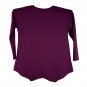 St Johns Bay Womens Large Purple Long Sleeve Asymmetrical Hem Knit Top