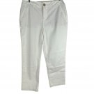 LOFT The Monroe Slim Womens 6P White Slim-Fit Cotton Blend Cropped Pants
