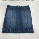Rewind Womens Denim Mini Skirt 3/26W Blue Cotton Blend Zipper Back Rewind Womens Denim Mini Skirt 3/26W Blue Cotton Blend Zipper Back