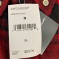 Eddie Bauer Mens XL Red & Black Plaid 100% Cotton Button-Down Shirt