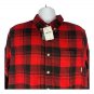 Eddie Bauer Mens XL Red & Black Plaid 100% Cotton Button-Down Shirt