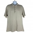 Greg Norman Collection Mens Beige Polo Shirt Size L Cotton & Polyester