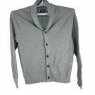 Chaps Mens XL Gray Button Down Cardigan 100% Cotton Shawl Collar Knit Sweater