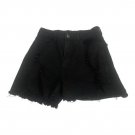 Shein Black Distressed Denim Womens Shorts Size M High Waist Raw Hem Stylish