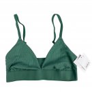 Auden Unlined Triangle Bralette XS Forest Green Adjustable Straps Ribbed Auden Unlined Triangle Bralette XS Forest Green Adjustable Straps Ribbed
