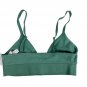 Auden Unlined Triangle Bralette XS Forest Green Adjustable Straps Ribbed