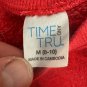 Time And Tru Womens Red Crewneck Sweatshirt M Never Grow Up Graphic Design