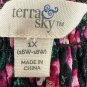 Terra & Sky Women's Floral Print Dress 1X (16W-18W) 100% Cotton Made In China