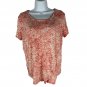Simply Vera Vera Wang Womens Modern Tee Size M Pink Textured Print Rayon