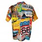 Route 66 Themed Hawaiian Shirt L Hawaiian Apparel Casual Button-Up