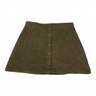 Hyfve Womens Olive Green Button Front Mini Skirt Size M Casual Style