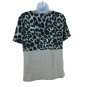 Shein Womens Leopard Print Twist Hem Top Medium Stylish Gray & Black Stretch