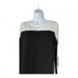 Zara Women&acirc;��s M Colorblock Long Sleeve Top Black & Beige Woven Lightweight