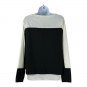 Zara Women&acirc;��s M Colorblock Long Sleeve Top Black & Beige Woven Lightweight