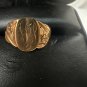 Vintage Gold-Tone Engraved Initial Ring With Floral Details In Krigels Box