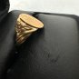 Vintage Gold-Tone Engraved Initial Ring With Floral Details In Krigels Box
