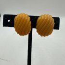 Vintage Amber Swirl Clip-On Earrings