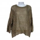 Más Animale Womens Open-Knit Top S Brown Metallic Lightweight Más Animale Womens Open-Knit Top S Brown Metallic Lightweight