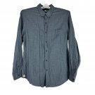 Club Room Mens Blue Slim Fit Button Down Shirt Size Large Cotton