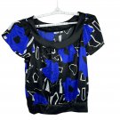 Cato Womens XL Multicolor Geometric Print Blouse Short Sleeve Scoop Neck