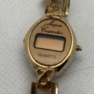 Jacques Carpentier Gold Tone Oval Quartz Watch Elegant Link Bracelet Design