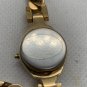 Jacques Carpentier Gold Tone Oval Quartz Watch Elegant Link Bracelet Design
