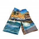 Op Kids Swim Trunks Dinosaur Sunset Beach Graphic Size LG 10-12 Elastic Waist