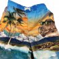 Op Kids Swim Trunks Dinosaur Sunset Beach Graphic Size LG 10-12 Elastic Waist