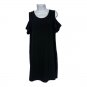 Discreet Womens Black Cold Shoulder Dress Size 2X Relaxed Fit