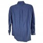 Roundtree And Yorke Mens Blue Check Long Sleeve Button Down Shirt Size L Cotton