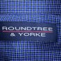 Roundtree And Yorke Mens Blue Check Long Sleeve Button Down Shirt Size L Cotton