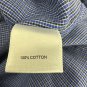 Roundtree And Yorke Mens Blue Check Long Sleeve Button Down Shirt Size L Cotton