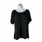 Catherine Malandrino Black Womens Short-Sleeve Top Size S Stretchy Design