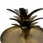 Vintage Brass Pineapple Handle Candle Holder Dish Decorative Accent Piece